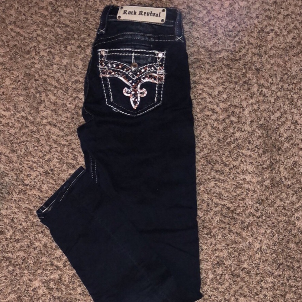 Rock revival jeans with orange detail